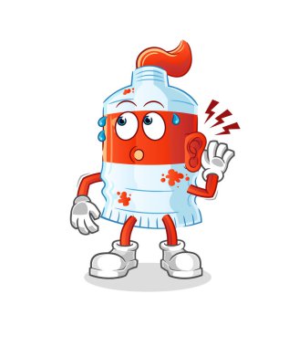 Suluboya boru dinleme vektörü. çizgi film karakteri