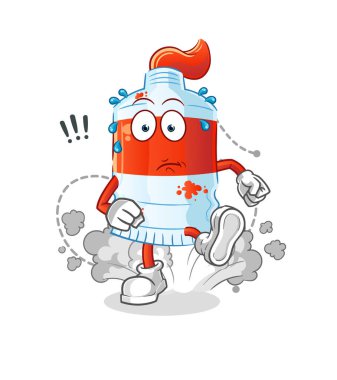 suluboya tüp resimleme çalışıyor. karakter vektörü