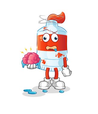 suluboya tüp, beyin vektörü yok. çizgi film karakteri