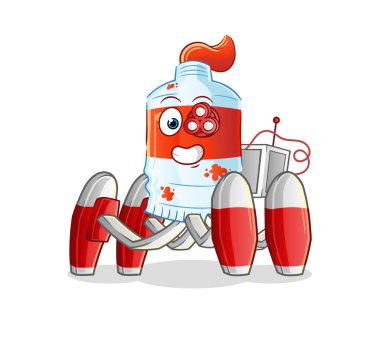 suluboya tüp gelecekteki robot vektörü. çizgi film karakteri