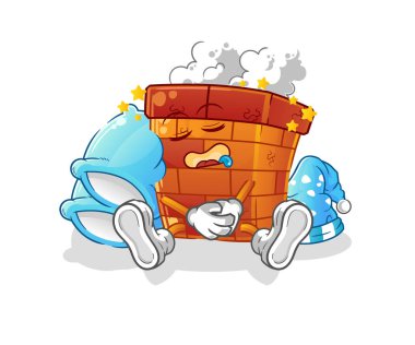 Uyuyan baca karakteri. çizgi film maskotu vektörü