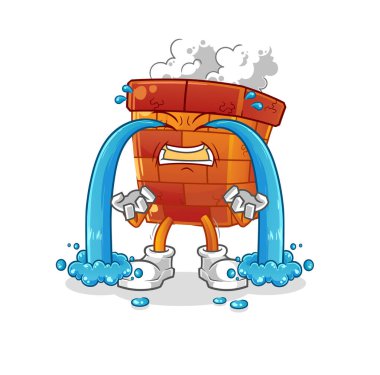 Ağlayan baca illüstrasyonu. karakter vektörü