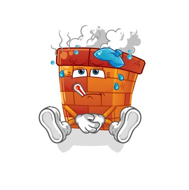 Baca hastalıklı vektör. çizgi film karakteri