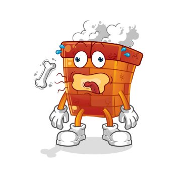 Baca geğirme maskotu. çizgi film vektörü