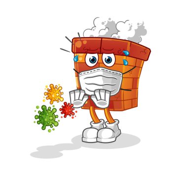Baca virüsleri reddediyor. çizgi film maskotu vektörü