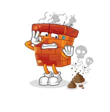 Kokmuş atık resimli baca. karakter vektörü