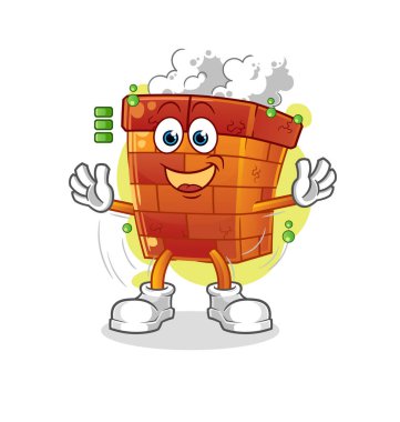 Baca dolusu batarya karakteri. çizgi film maskotu vektörü