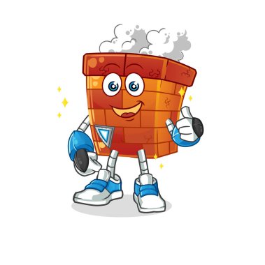 Baca robotu karakteri. çizgi film maskotu vektörü