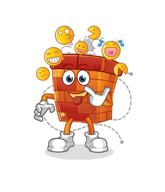 Baca gülüşü ve alaycı karakter. çizgi film maskotu vektörü