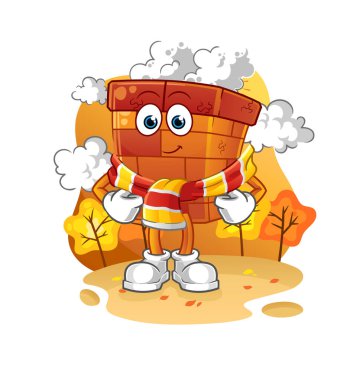 Sonbaharda baca. çizgi film maskotu vektörü