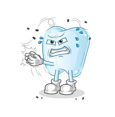 Diş Sineği karakteri. çizgi film maskotu vektörü