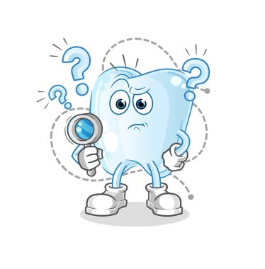 Diş arama illüstrasyonu. karakter vektörü