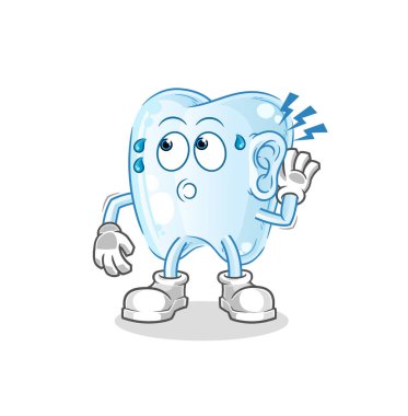 Diş dinleme vektörü. çizgi film karakteri