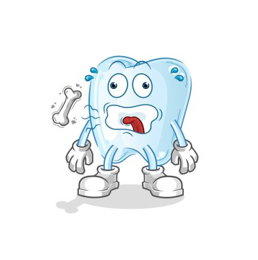 Diş geğirme maskotu. çizgi film vektörü