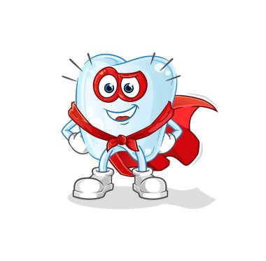 Diş kahramanları vektörü. çizgi film karakteri