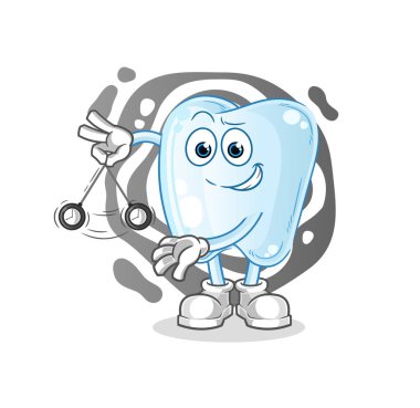 Diş hipnotize edici çizgi film. çizgi film maskotu vektörü