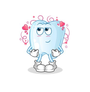 diş utangaç vektör. çizgi film karakteri