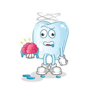 Diş yok beyin vektörü yok. çizgi film karakteri