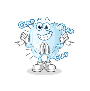 Diş alkışı çizimi. karakter vektörü