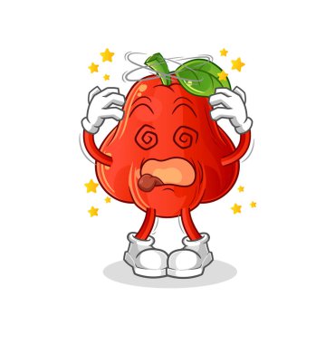Elma suyunun baş döndürücü maskotu. çizgi film vektörü