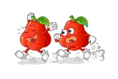 su elması kovalamaca çizgi filmi. çizgi film maskotu vektörü