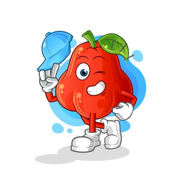 su elmalı genç oğlan karakter çizgi filmi