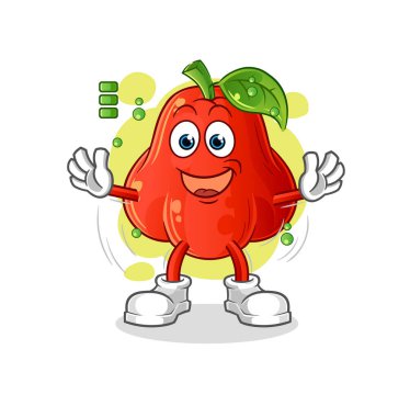 su elması tam pil karakteri. çizgi film maskotu vektörü