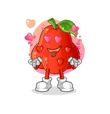 su elması aşk vektörü. çizgi film karakteri