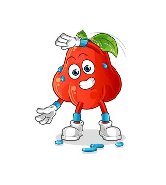 Su elması germe karakteri. çizgi film maskotu vektörü