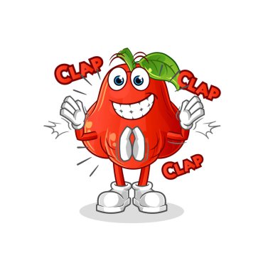 su elması alkışı illüstrasyonu. karakter vektörü