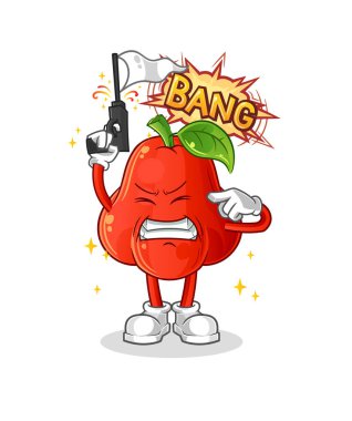 Su elması uyarı atışı maskotu. çizgi film vektörü