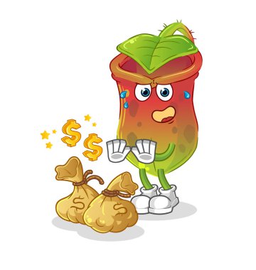 İhtiyaçlar para illüstrasyonunu reddediyor. karakter vektörü