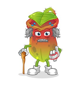 Beyaz saçlı yaşlı bir adama ihtiyacı var. karakter vektörü