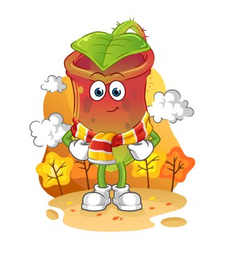 Sonbaharda ihtiyacı olacak. çizgi film maskotu vektörü