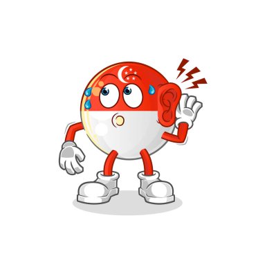 Singapur bayrak dinleme vektörü. çizgi film karakteri