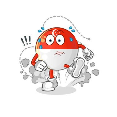 Singapur bayrağı çizimi. karakter vektörü