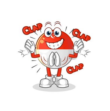 Singapur bayrağını alkışlayalım. karakter vektörü