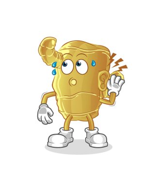 Zencefilli kulak misafiri vektörü. çizgi film karakteri