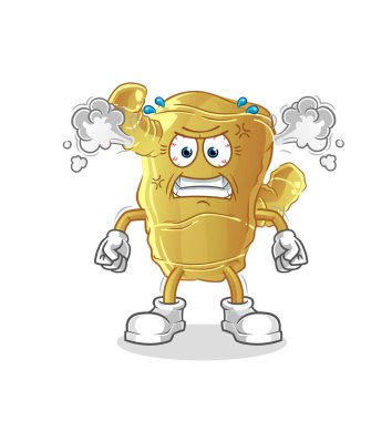 Kızıl çok kızgın bir maskot. çizgi film vektörü