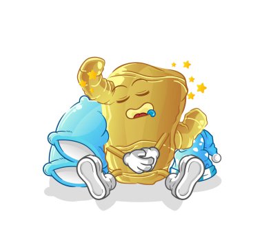 Kızıl uyuyan karakter. çizgi film maskotu vektörü