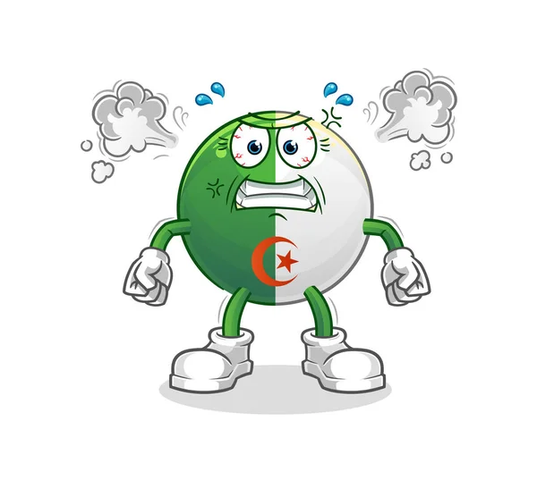 アルジェリアの旗は怒ってるマスコット 漫画のベクトル — ストックベクタ