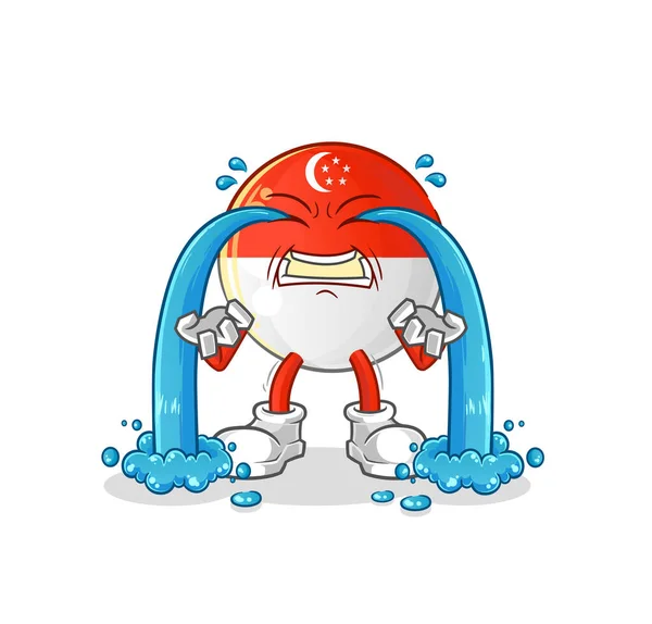 Singapurská Vlajka Pláče Ilustrace Vektor Znaků — Stockový vektor