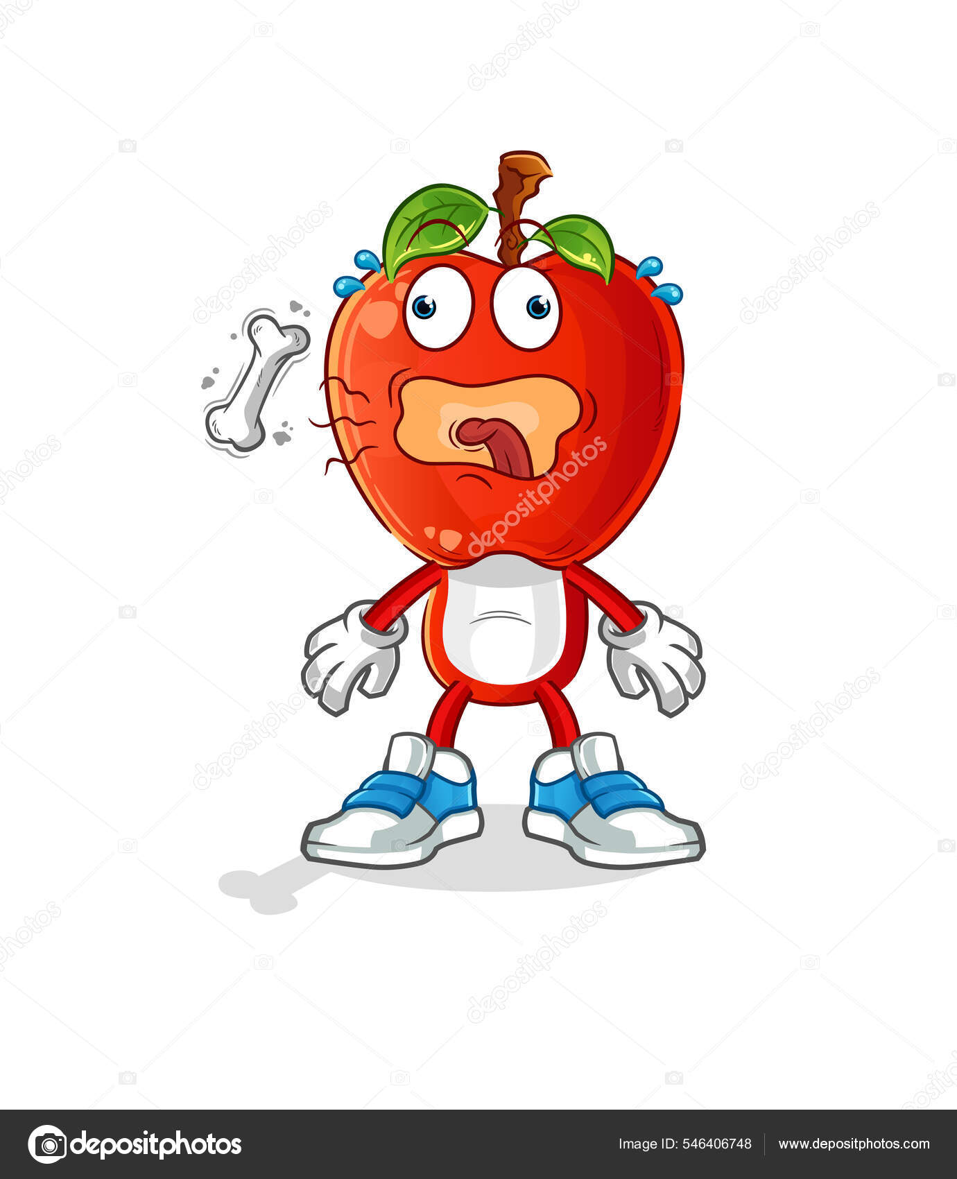Apple Head Cartoon Burp Mascot Cartoon Vector Stock Vector Image by