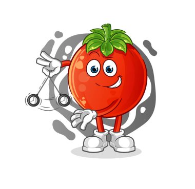 Domates hipnotize edici çizgi film. çizgi film maskotu vektörü