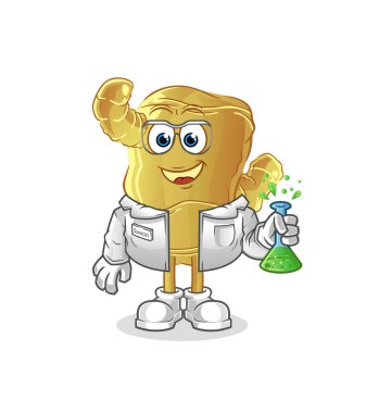 Kızıl bilim adamı karakteri. çizgi film maskotu vektörü