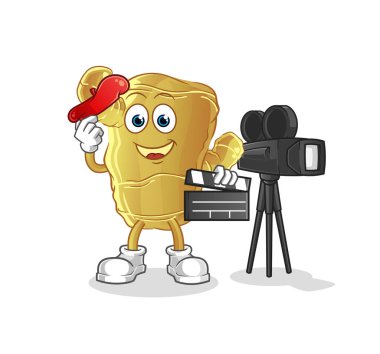 Zencefilli yönetmen maskotu. çizgi film vektörü