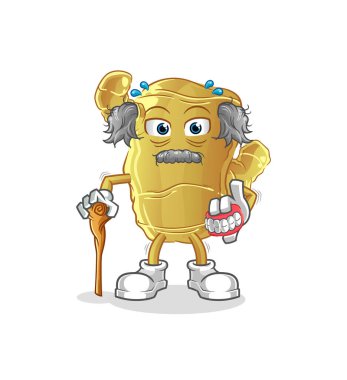 Kızıl, beyaz saçlı yaşlı adam. karakter vektörü