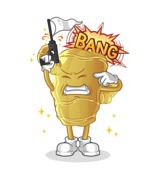 Kızıl uyarı atışı maskotu. çizgi film vektörü