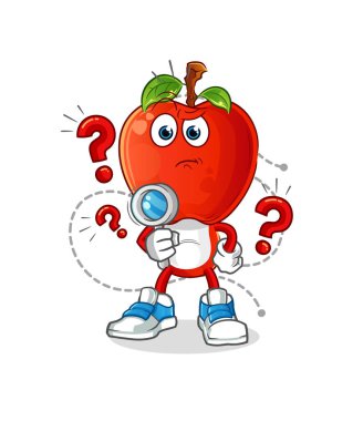 Elma kafalı çizgi film çizimi. karakter vektörü