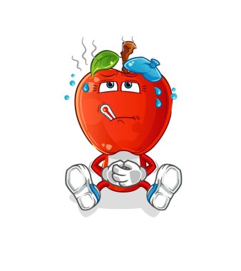 elma kafalı hasta vektör. çizgi film karakteri